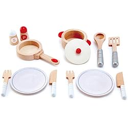 Hape- Jeu d'Imitation en Bois-Cuisine-Dinette, E3150, Beige