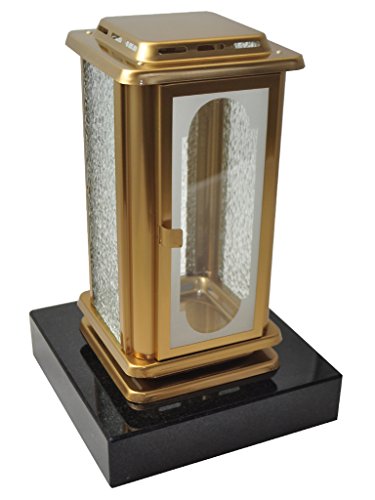 Grablaterne EMSL10 aus Edelstahl auf Messing/Bronze lackiert montiert auf einem Granitsockel SSY Black
