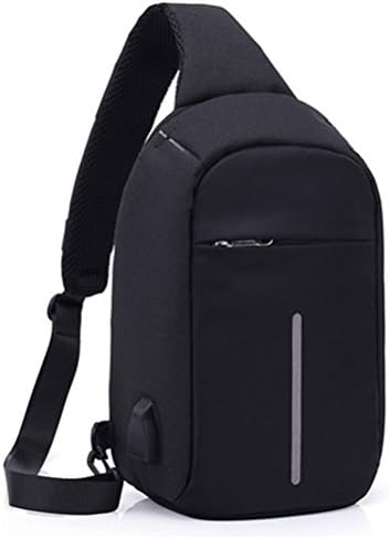 Wincy Shop Anti Theft Sling Bag with Usb Charging Port Shoulder Chest Crossbody Backpack Travel Rucksack Casual Daypack for Men Women