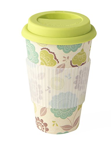 Cambridge CM04433 Reisebecher, 400 ml, Bambus, Design Garden of Life, umweltfreundlich, mehrfarbig Zora