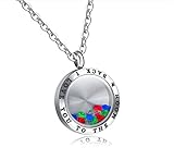 AnazoZ Edelstahl Halskette für Männe Silber Glas Zirkonia Bunte Anhänger Halskette 50CM Modeschmuck