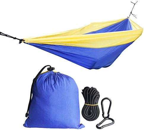 Apricis Camping Hammock Double and Single Ultralight Portable Nylon Parachute Hammocks Suit for Outdoor Travel Hiking High Capacity (Double 440LB)