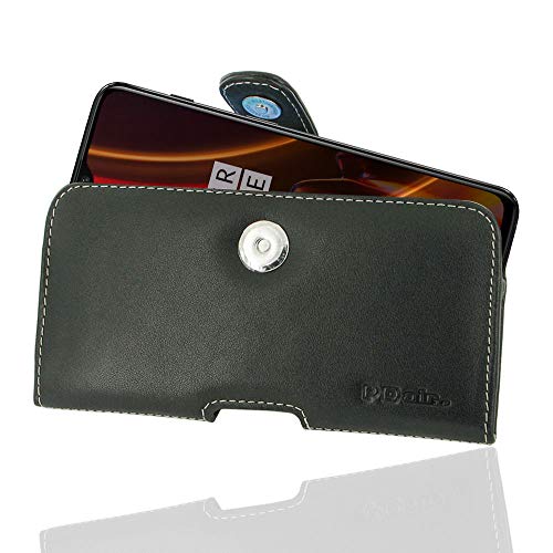 PDair OnePlus 6T McLaren Genuine Leather Cover, Leather Pouch Case with Belt Clip Protective Phone Cases, Pouch Sleeve Luxury Horizontal Pouch for OnePlus 6T McLaren