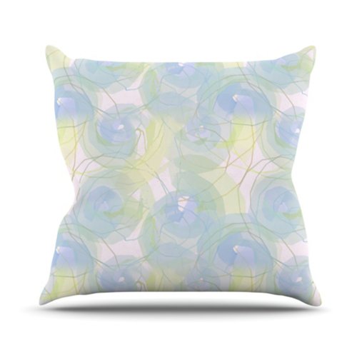KESS InHouse AC1010AOP03 18 x 18-Inch "Alison Coxon Blue Paper Flower" Outdoor Throw Cushion - Multi-Colour