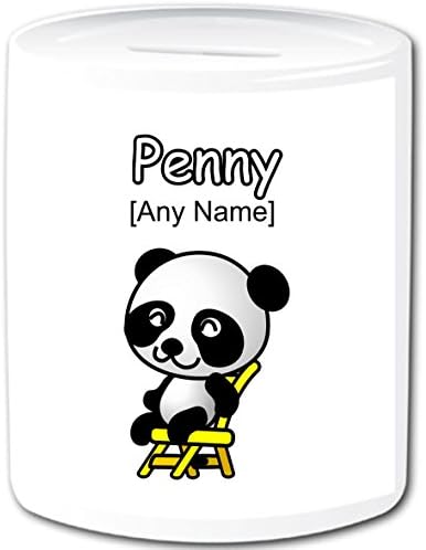 Personalised Gift - Funny Panda Money Box (Wildlife Animal Themed Design) - Any Name Any Message. A Perfect Gift Idea For Birthdays, Christmas, And ALL Occasions!