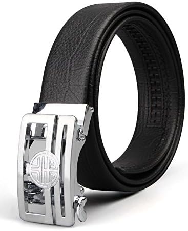 XIANGUO Men's Automatic Buckle Belt Genuine Leather Business Casual Style Belt