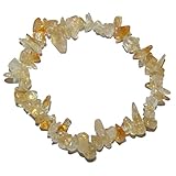 Chakrazuordnung: 3 Citrin (Amethyst gebrannt ) Splitter Armband 20 cm auf elastischem Band