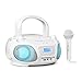 Produktbild auna Roadie Sing • CD-MP3 Karaoke Player • Stereoanlage • Boombox • Sing-A-Long Funktion • USB-Port • UKW Radio • Bluetooth 3.0 • LED-Beleuchtung • Netz- und Batterie-Betrieb • Mikrofon • weiß