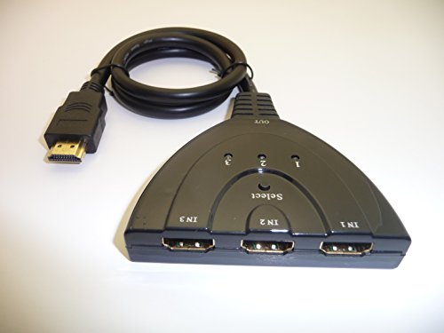 HDMI Inline – 3 Port Splitter. TV – Umschalter für bis zu 3 Geräte. 1080p HD. - 2