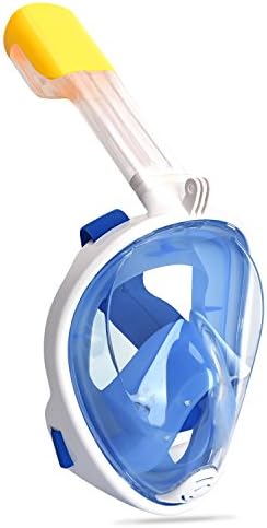 WEBSUN Full Face Snorkel Mask, 180° Wide View Snorkeling Mask Anti-fog and Anti-leak Diving Mask Technology Easy Breathe Design Swimming Mask with GoPro Slot for Adults and Youths(X/XL size)