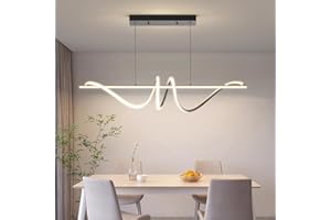 Mikeru LED Pendelleuchte esszimmer,Esstischlampe 120cm modernes Spirale Design hängeleuchte schwarz,dimmbare mit Fernbedienung LED Hängelampe fürHängelampe esszimmer Arbeitszimmer Küche