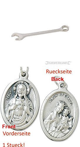 Preisvergleich Produktbild Ring-Maulschlüssel 19 mm, Schraubenschlüssel (92997799990161) mit Anhänger Herz Jesu 2,5cm