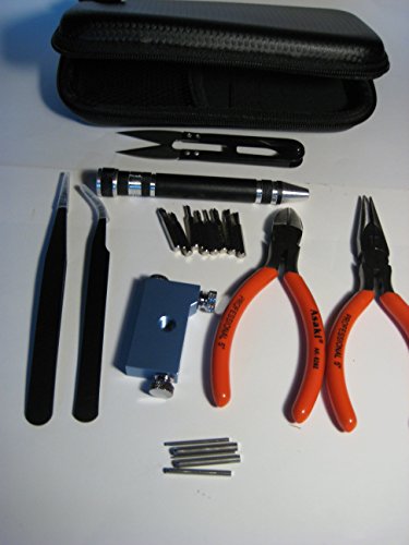 Walant 6 IN 1 Spule DIY Wicklung Jig Kit Werkzeug Set: Spitzzange & Schere & 3 IN 1 DIY Spule Jig & Keramik Pinzette & Krummsäbel Pinzette Aus Rostfreiem Stahl & 8-in-One-Multi-Tool Pen & Widerstand Spannungsprüfer & Seitenschneider & Flannelette Beutel & Kunststoff Box & Tragbare Zipper Etui, Machen 1.5mm 2.0mm 2.5mm 3.0mm 3.5mm 4.0mm Spule