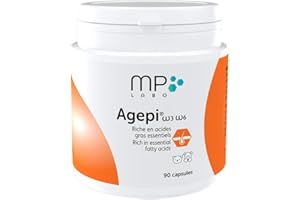 MP Labo Agepi® Omega 3 Omega 6 - 90 Capsules pour Chien et Chat - Riche en Acides Gras Essentiels et Vitamines A et E