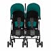 Obaby Apollo Black/Grey Twin Stroller and Black Footmuffs (Turquoise)