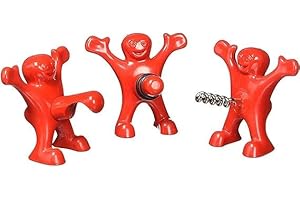 ZIMAIC ZIMZIM Three Cute Rojo Men of Vino Sacacorchos, Cerveza Abrebotellas y Tapón de Vino, El Regalo Ideal para los Amantes del Vino y la Enología (Paquete de 3)