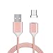 Produktbild Lively Life USB C Kabel - Lebenslange Garantieserie - easyConnect magnetisches USB Type C Ladekabel Datenkabel für Type C Geräte für Sony / Samsung / Lumia / Nokia / Huawei / HTC / OnePlus 2 / Google Nexus / Google Chromebook Pixel /Asus Zen AiO etc - 1m Nylon Roségold