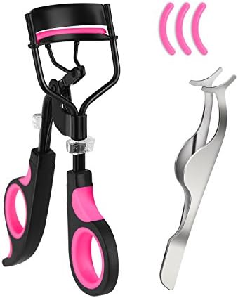 TimberRain Eyelashes Curler, Professional Eyelashes Curler, Long Lasting and Natural Looking, False Eyelashes Extension Applicator &amp; Remover Clip Tweezers Nipper Included