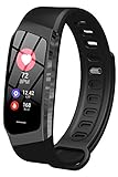 Loluka Unisex Fitness Tracker Digital Quarz Silikon Activit?ts Armband Herzfrequenz Blutdruck Monitor Schrittz?hler