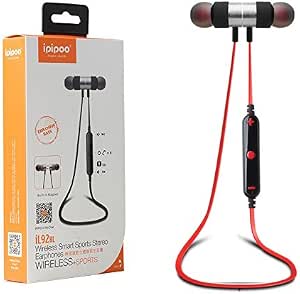 Bluetooth Earphones, ipipoo by AWEI iL92BL Black Red Bluetooth 4.2  Headphones Wireless Smart Sports Stereo Earphones, Magnetic Earbuds,  Sweatproof, Secure Fit for Sport, Gym with Built-in Mic: Amazon.co.uk:  Electronics \u0026 Photo