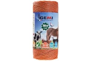 Gemi Elettronica Filo per Recinto Elettrico 250 mt con 6 Fili conduttori Rame 6x0.25 Recinti Elettrici Elettrificati Recinzioni per Animali cinghiali Mucche Cavalli maiali Galline Volpi