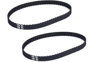 GETTIMORE High Strength 150XL037 Timing Belt with 75 Teeth, Black Rubber Gear Drive, 10mm Wide for Applications (2pcs)