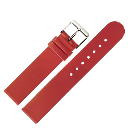 Uhrenarmband 18mm Leder rot glatt - Ersatzband fr Uhren aus echtem Rindsleder - klassisches Uhrband mit geradem Bandverlauf - Marburger Uhrenarmbnder seit 1945 - koralle / silber Uhrenarmband 18mm Leder rot glatt - Ersatzband fr Uhren aus echtem Rindsleder - klassisches Uhrband mit geradem Bandverlauf - Marburger Uhrenarmbnder seit 1945 - koralle / silber
