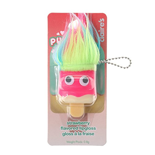 Claire's Girls and Womens Strawberry Flavoured Troll Pucker Pops Lipgloss