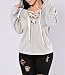 Produktbild Hippolo Sweater mit sexy V-Ausschnitt, langen Ärmeln und Kapuze grau M