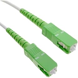 BeMatik FK85-VCES - Cable de Fibra óptica SC/APC a SC/APC (monomodo simplex 9/125, de 5 m) Color Blanco y Verde