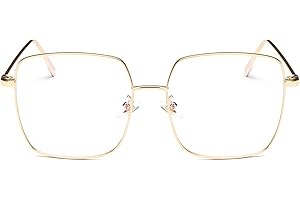 Tofox Filtro Luce Blu Occhiali Montature Oversize Occhiali Da Vista Retro Metallo Quadrati Occhiali Da Vista Lenti Chiare Donne Uomo