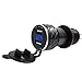 Produktbild Bescita 4.2A Aluminium ABS Motorrad Dual USB Ladegerät Din Buchse Voltmeter mit LED Voltmeterfür Motorrad (Schwarz)