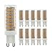 Produktbild MENTA G9 LED Lampe Warmweiß 3000K mit 76 SMD LEDs, 9W Ersatz 75W Halogenlampen, 750LM, 360° Abstrahlwinkel, G9 LED Birne, 10er Pack