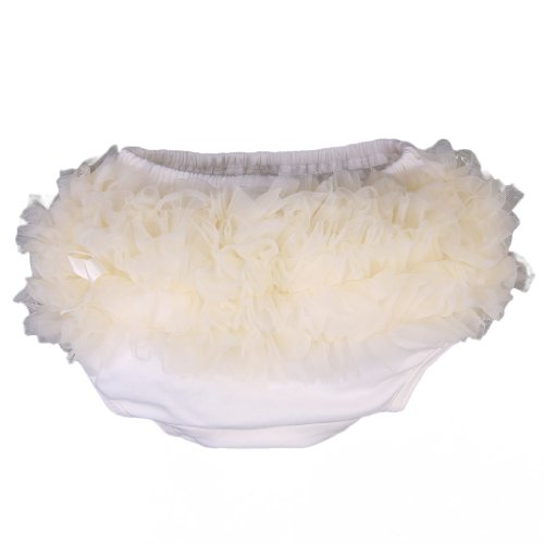 Baby Girl Ruffle Panties Bloomers Diaper Cover S (Creamy)