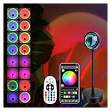 Rinwywey Sunset Lamp, Sunset Light Multicolor Changing For Room Decor, 360° Rotation Led Lights Sun Sunrise Adjustable Projector Lights With App Control / 24keys For Background,tik Tok Live, Gift