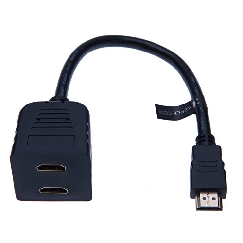 Keple | 1080P HDMI Port männlich zu 2 weiblich 1 in 2 out Splitter Kabel Adapter Konverter für HDTV Projektoren Monitore DVD BLUE-RAY Xbox PS3