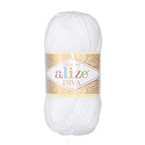 Strickgarn ALIZE DIVA - 100g, Farbe 55 weiß