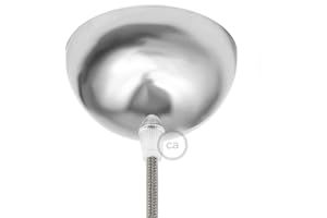 creative cables Kit rosone semisferico in Metallo Verniciato - Cromo