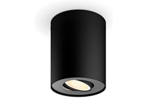 Philips Hue White Ambiance Pillar, Faretto singolo Smart LED, Nero