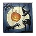 Produktbild SUNOP 3D Duschvorhang für Badezimmer mit 12 Haken, schimmelfest, Waschbare Duschvorhänge für Dusche Halloween Icon 180 x 180 cm (72 x 72 Zoll)