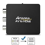 【1080P/720P Schalter】AV zu HDMI Adapter unterstützt nur HDMI 1080p oder 720p Ausgang.(also kann 480p nicht auf 1080p erhöhen)