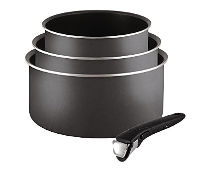 Tefal L2049502 Set de casseroles - Ingenio Essential 5 Gris Anthracite 4 Pièces - Tous feux sauf induction