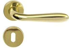 Vi.tel. Serie Agnone Maniglie per Porte Interne con Rosetta Set Per Una Porta Colore Oro Lucido