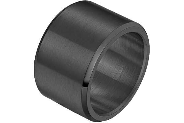 HIJONES Herr rostfritt stål borstad ring klassisk enkel uttalande bröllopsband stor matt finish hiphop