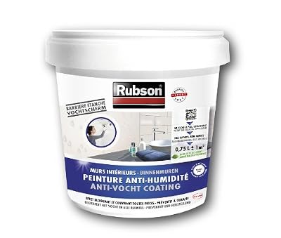 Rubson Peinture antihumidité Stop humidité mur de cave, RUBSON blanc 0.75 l