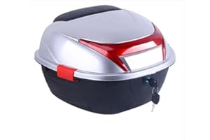 Cachpib 32L Motorbike Top Box for Motorcycle Trunk with Lock for Storage Helmet, Waterproof Luggage Case Tour Tail Case Top Box for Motorcycle Scooter Moped