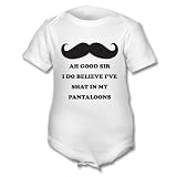 Ah Good Sir I Do Believe That I have Shat In My Pantaloons Funny Baby Grow (Black on White)