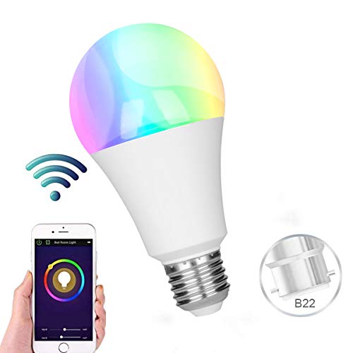 Smart Bulbs, GREMAG WiFi Led 9 W E27 Bulb Lamp Compatible with Alexa and Google Home, RGBW Colour Changing, 60W Equivalent, Remote Controlled by iOS/Android Devices, No Hub Required, Warm White