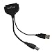 Produktbild Sidiou Group 5 Gbps USB 3.0 zu SATA 2.5 "Festplattenlaufwerk 22 Pin SSD-Adapter-Kabel mit USB-Stromkabel (USB 3.0 to SATA Dual)