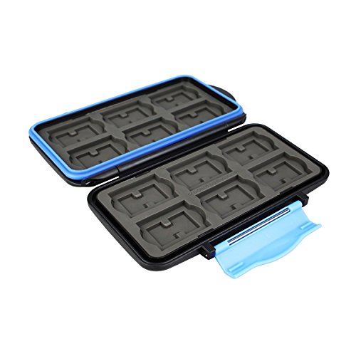 Flashwoife – patentierte Aufnahme – Turtle-SD12 V2 wasserdichte Speicherkarten Schutzbox für 12 Stück SDHC schwarz in grauem Inlay - 4